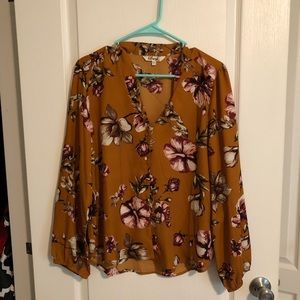 Floral Mustard Yellow Blouse